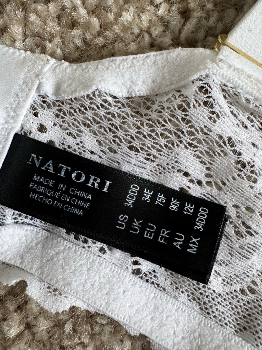 Natori White Lace Underwire Bra - Women's Intimates 34DDD - Picture 6 of 9